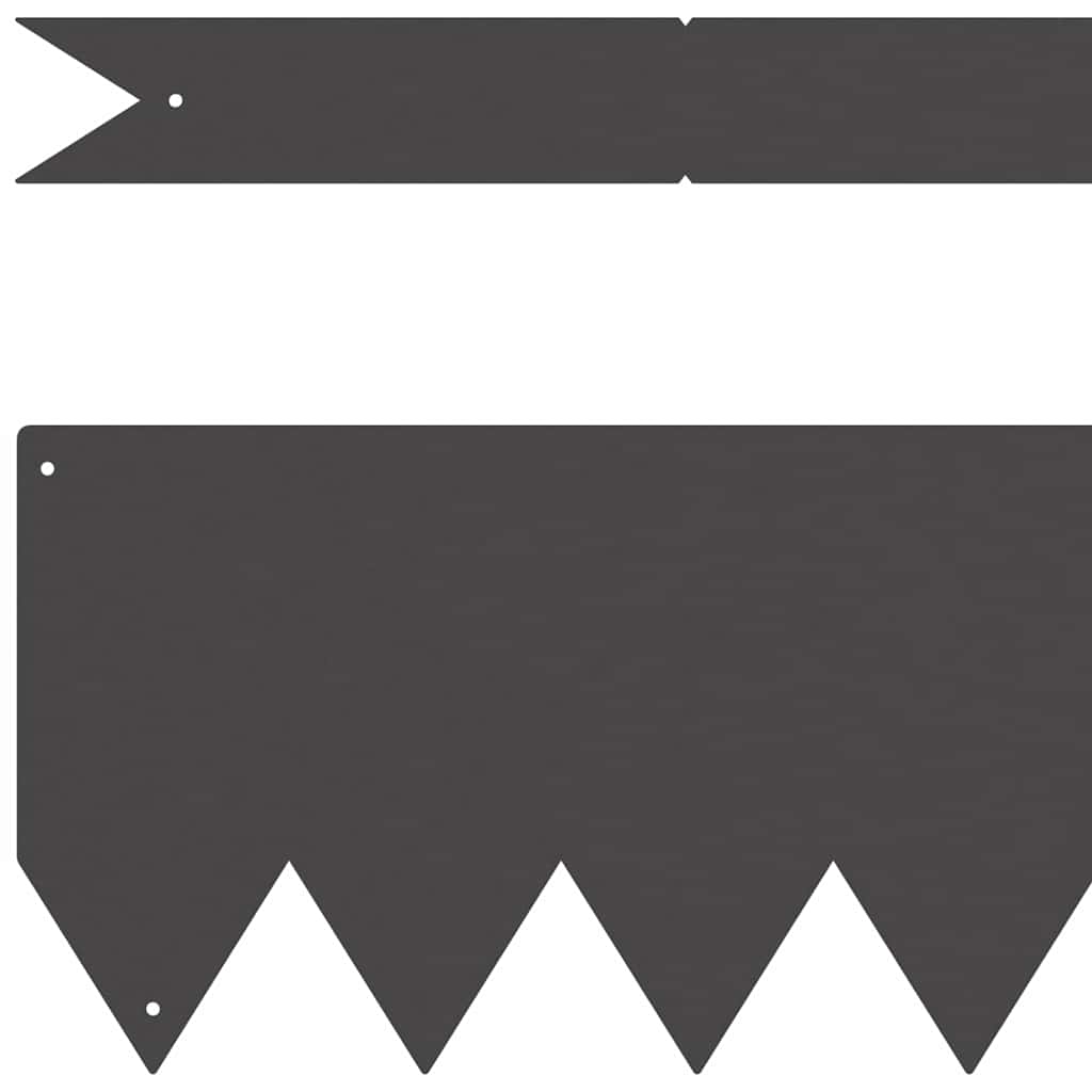 vidaXL Περιγράμματα γκαζόν 20 pcs Μαύρο 100 x 0.5 x 15 εκ Ατσάλι