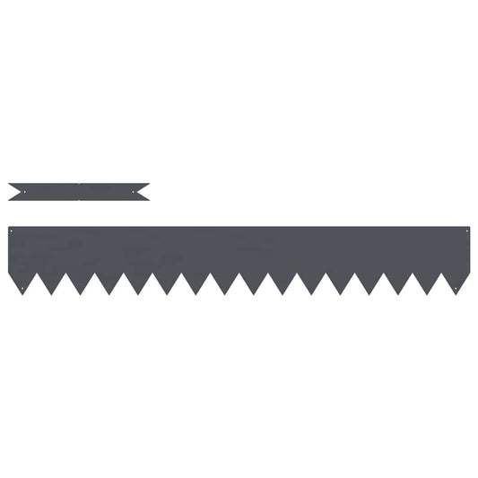 vidaXL Περιγράμματα γκαζόν 10 pcs Ανθρακί 100 x 0.5 x 15 εκ Ατσάλι