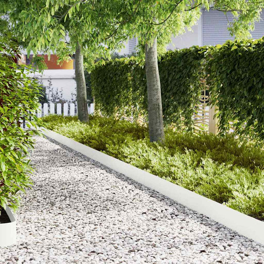 vidaXL Περιγράμματα γκαζόν 20 pcs Λευκό 100 x 0.5 x 20 εκ Ατσάλι