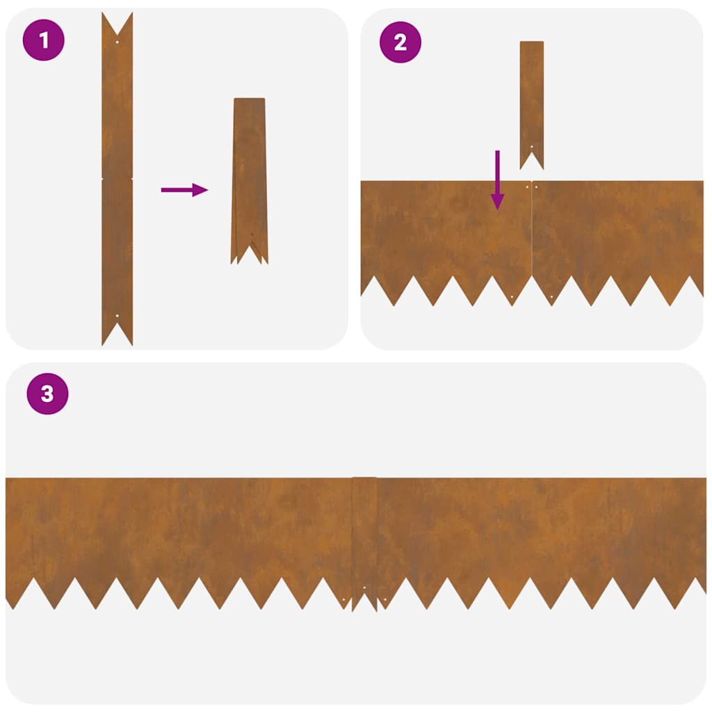 vidaXL Περιγράμματα γκαζόν 10 pcs Καφέ 100 x 0.5 x 20 εκ