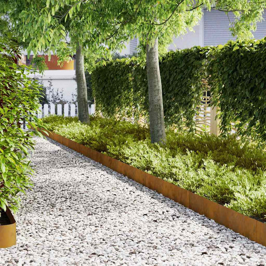 vidaXL Περιγράμματα γκαζόν 20 pcs Καφέ 100 x 0.5 x 20 εκ