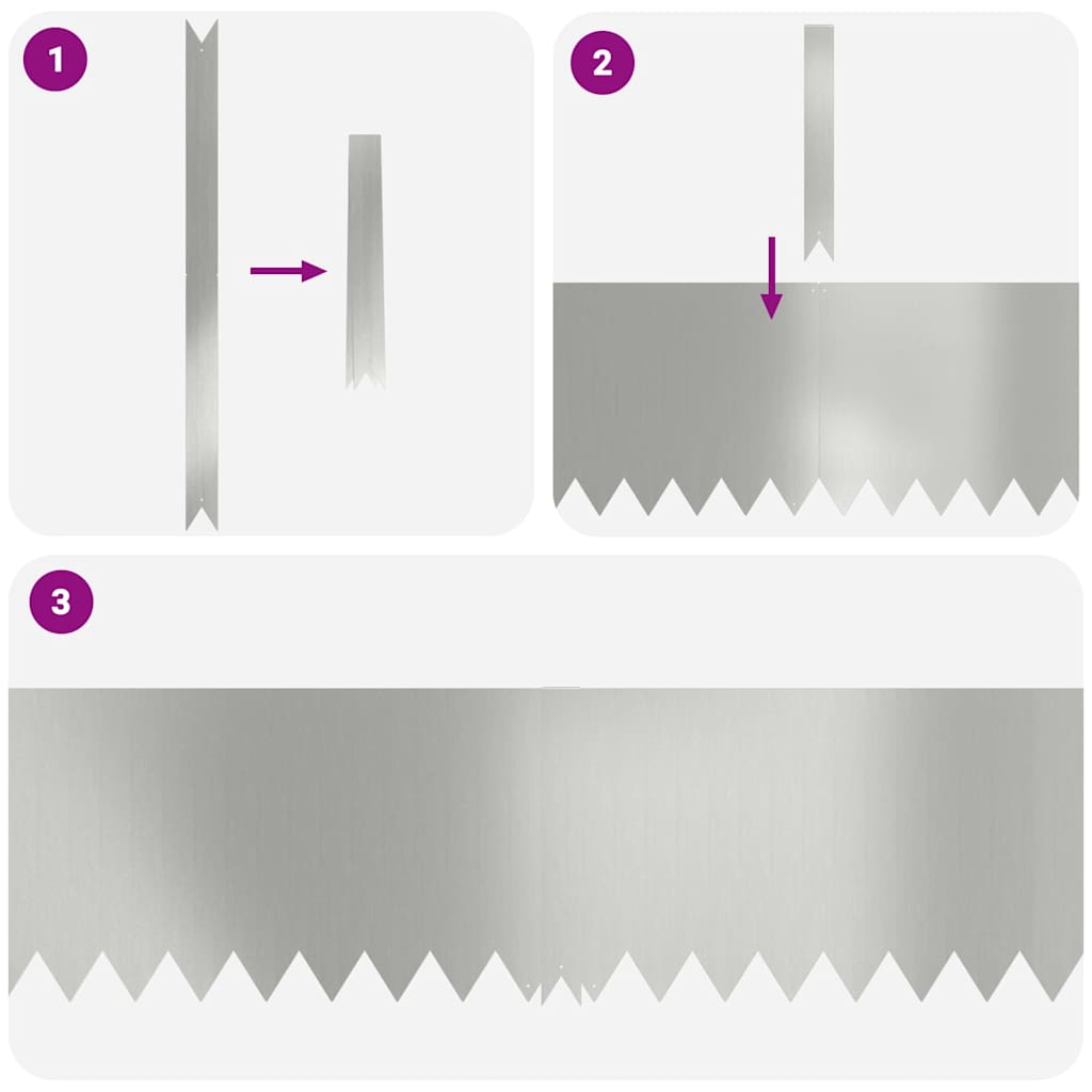 vidaXL Περίγραμμα γκαζόν 10 pcs Ασημί 100 x 0.05 x 20 εκ