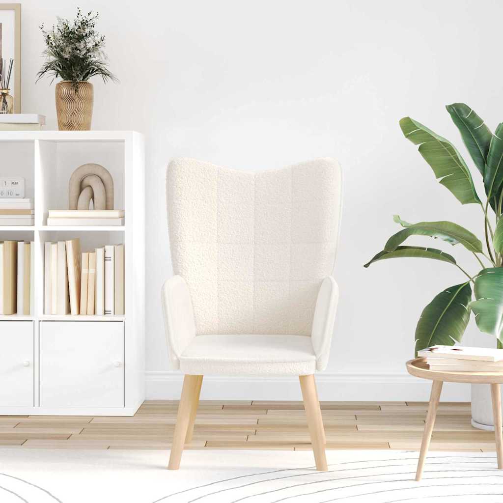 vidaXL Χαλαρωτική Πολυθρόνα Κρεμ 62 x 67 x 95.5 εκ ύφασμα