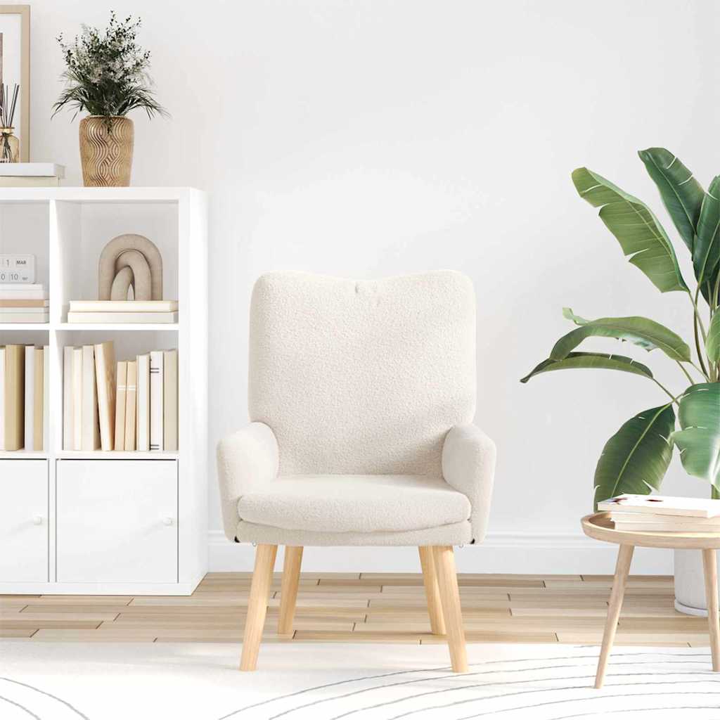 vidaXL Χαλαρωτική Πολυθρόνα Κρεμ 63 x 67 x 94 εκ. ύφασμα