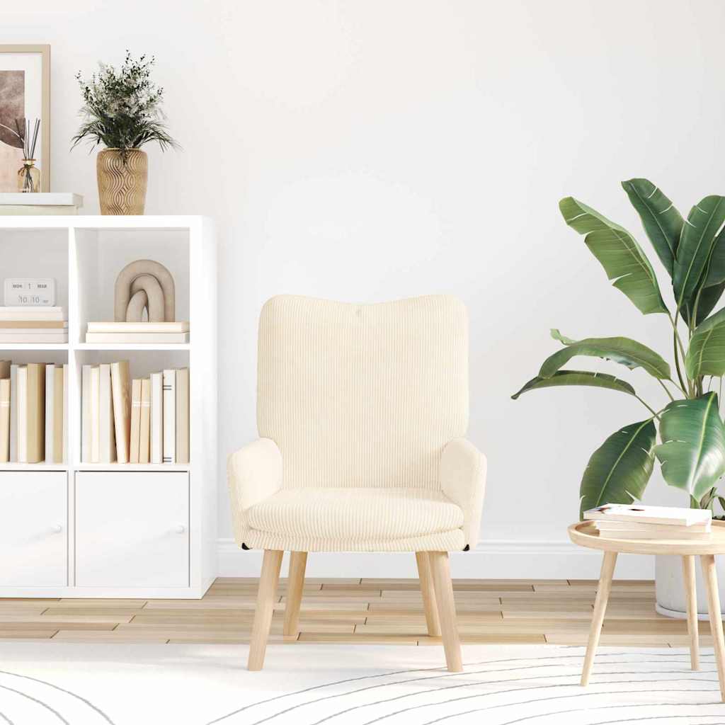 vidaXL Πολυθρόνα Κρεμ 63 x 67 x 94 εκ. ύφασμα