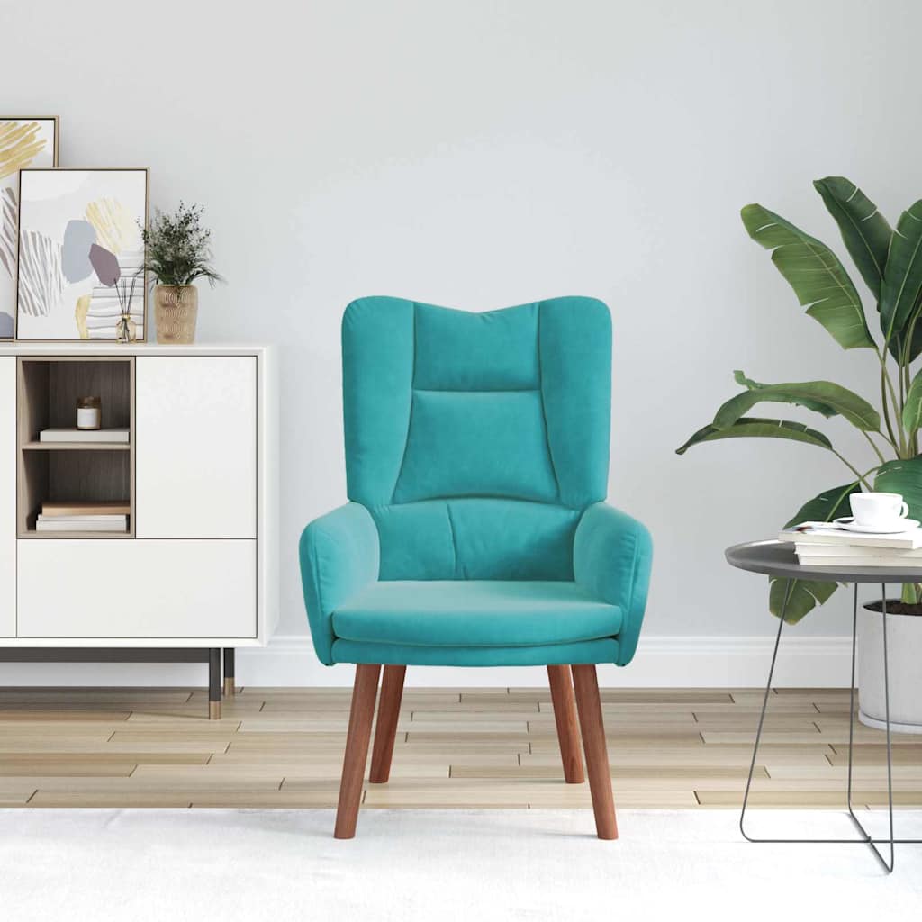 vidaXL Πολυθρόνα Τιρκουάζ 63 x 67 x 94 εκ. Βελούδο