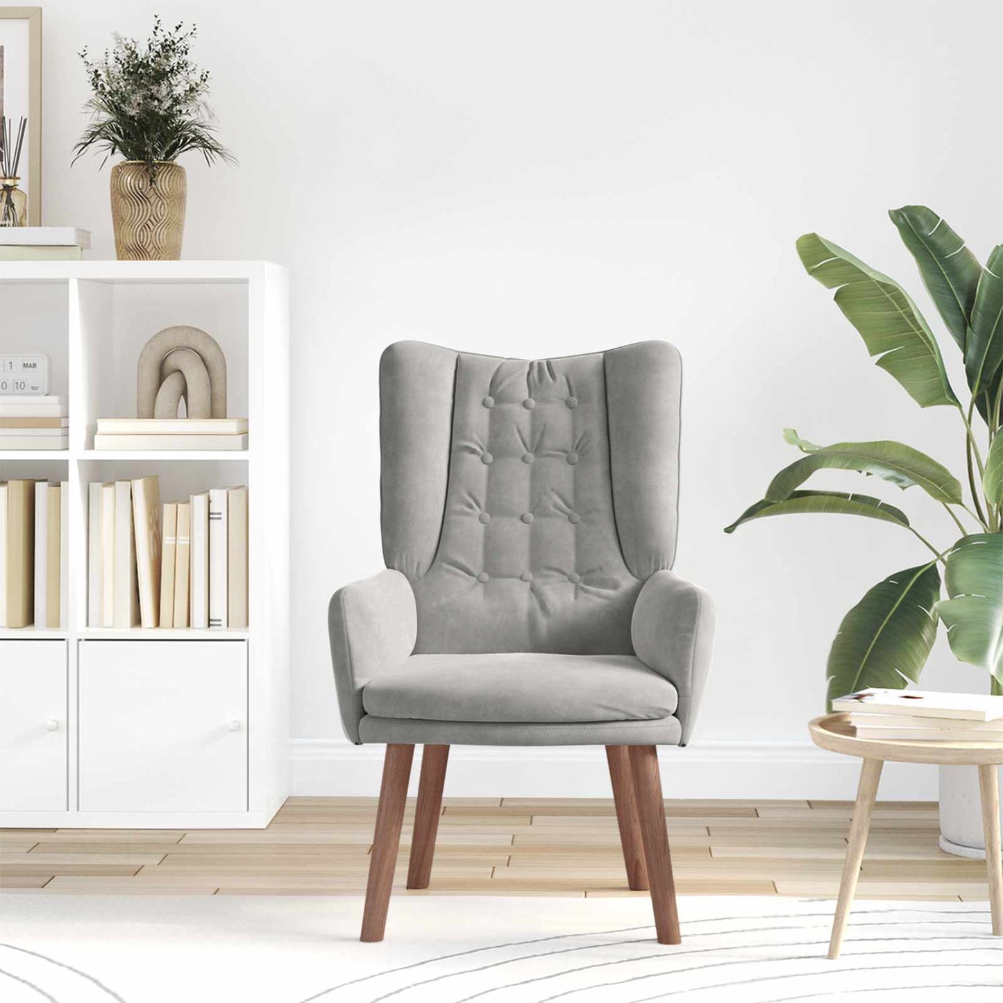 vidaXL Πολυθρόνα Ανοιχτό γκρι 63 x 67 x 94 εκ. Βελούδο