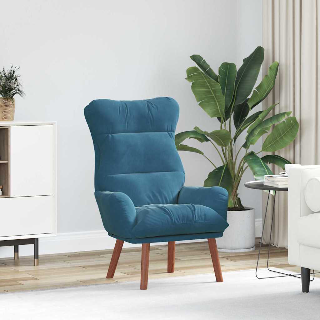 vidaXL Χαλαρωτική Πολυθρόνα Μπλε 69 x 74 x 93 εκ. Βελούδο