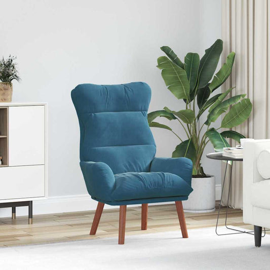 vidaXL Χαλαρωτική Πολυθρόνα Μπλε 69 x 74 x 93 εκ. Βελούδο