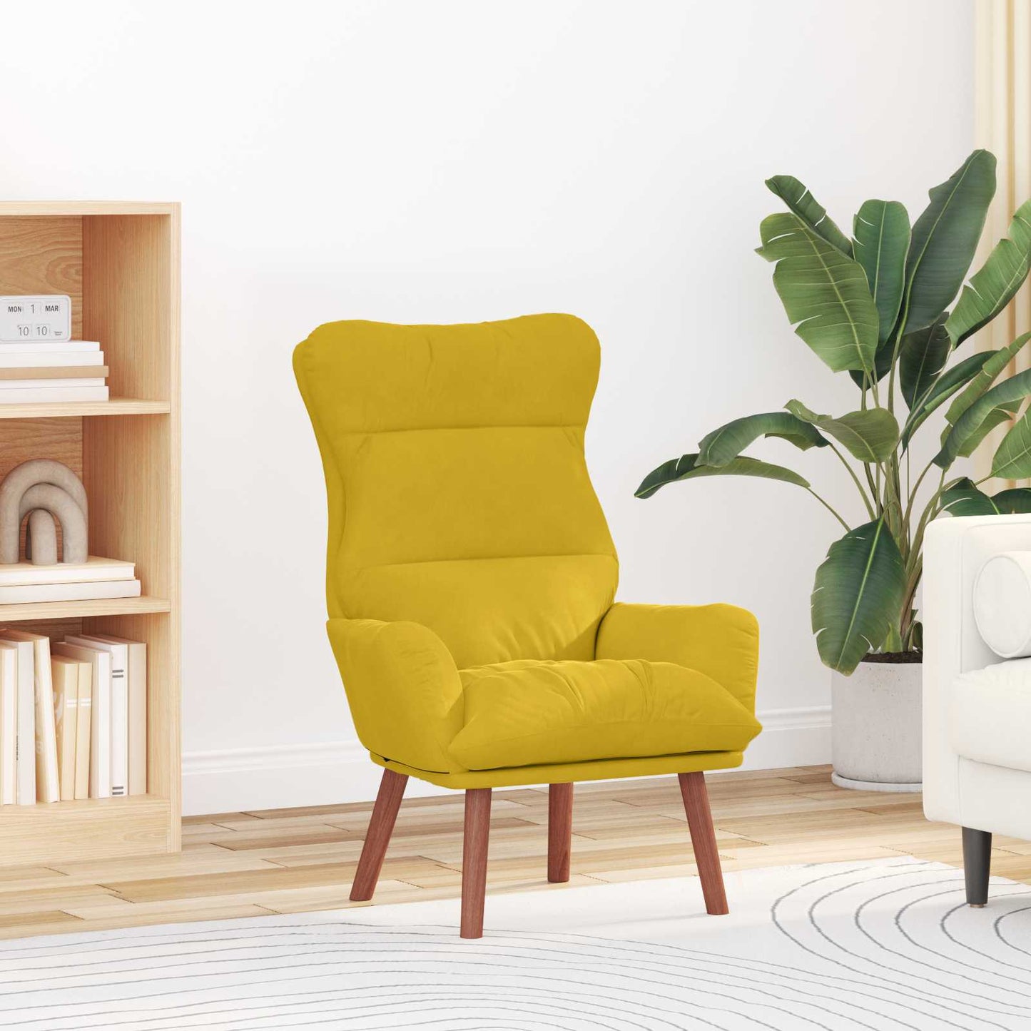 vidaXL Πολυθρόνα Κίτρινο 69 x 74 x 93 εκ. Βελούδο