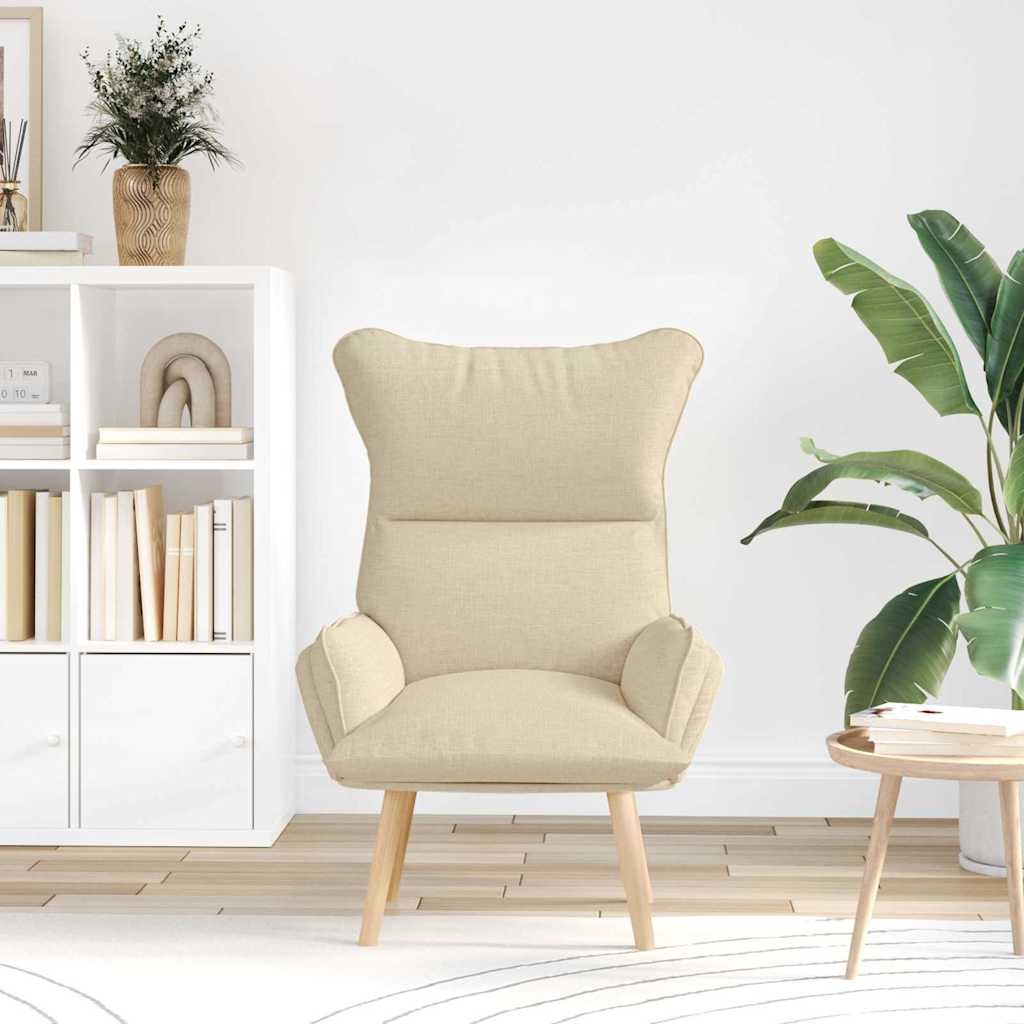 vidaXL Χαλαρωτική Πολυθρόνα Κρεμ 69 x 74 x 93 εκ. ύφασμα