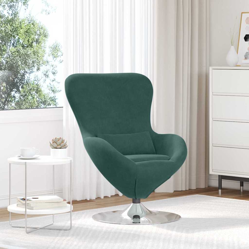 vidaXL Κάθισμα-αυγό Σκούρο πράσινο 63 x 73 x 90 εκ Βελούδο