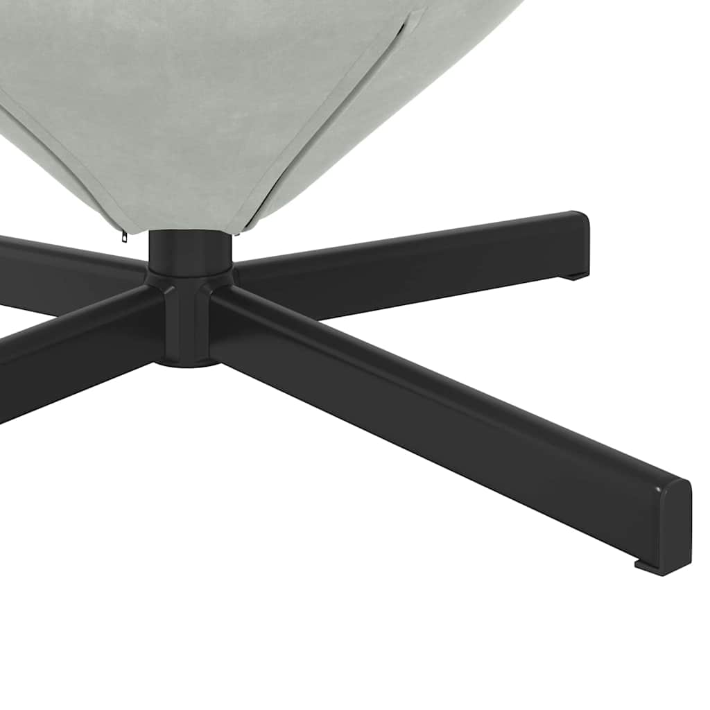 vidaXL Κάθισμα-αυγό Ανοιχτό γκρι 63 x 73 x 90 εκ Βελούδο