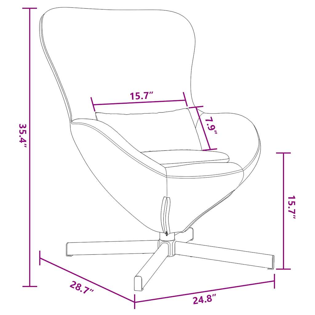 vidaXL Κάθισμα-αυγό Μαύρο 63 x 73 x 90 εκ Βελούδο