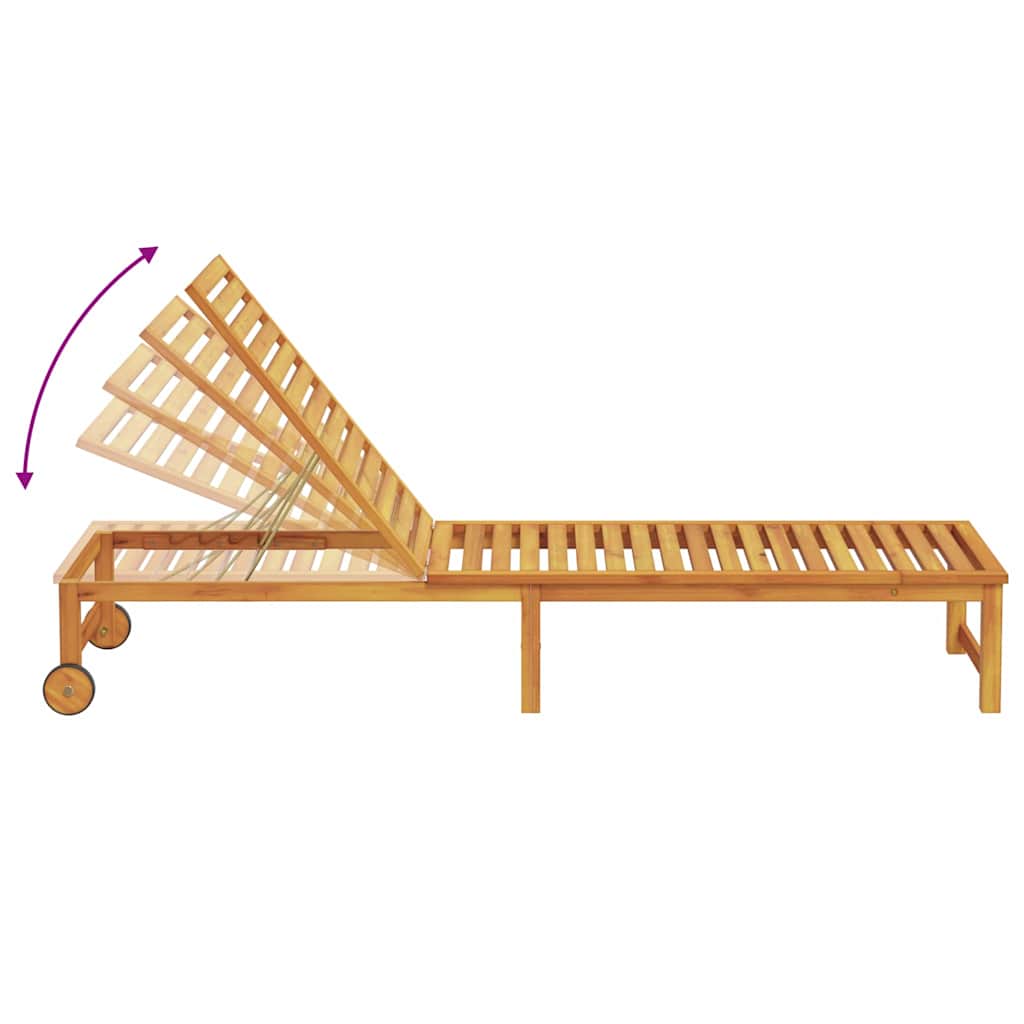 vidaXL Ξαπλώστρα 1-πρόσωπο Καφέ 53 x 202 x 89εκ Μασίφ ξύλο ακακίας
