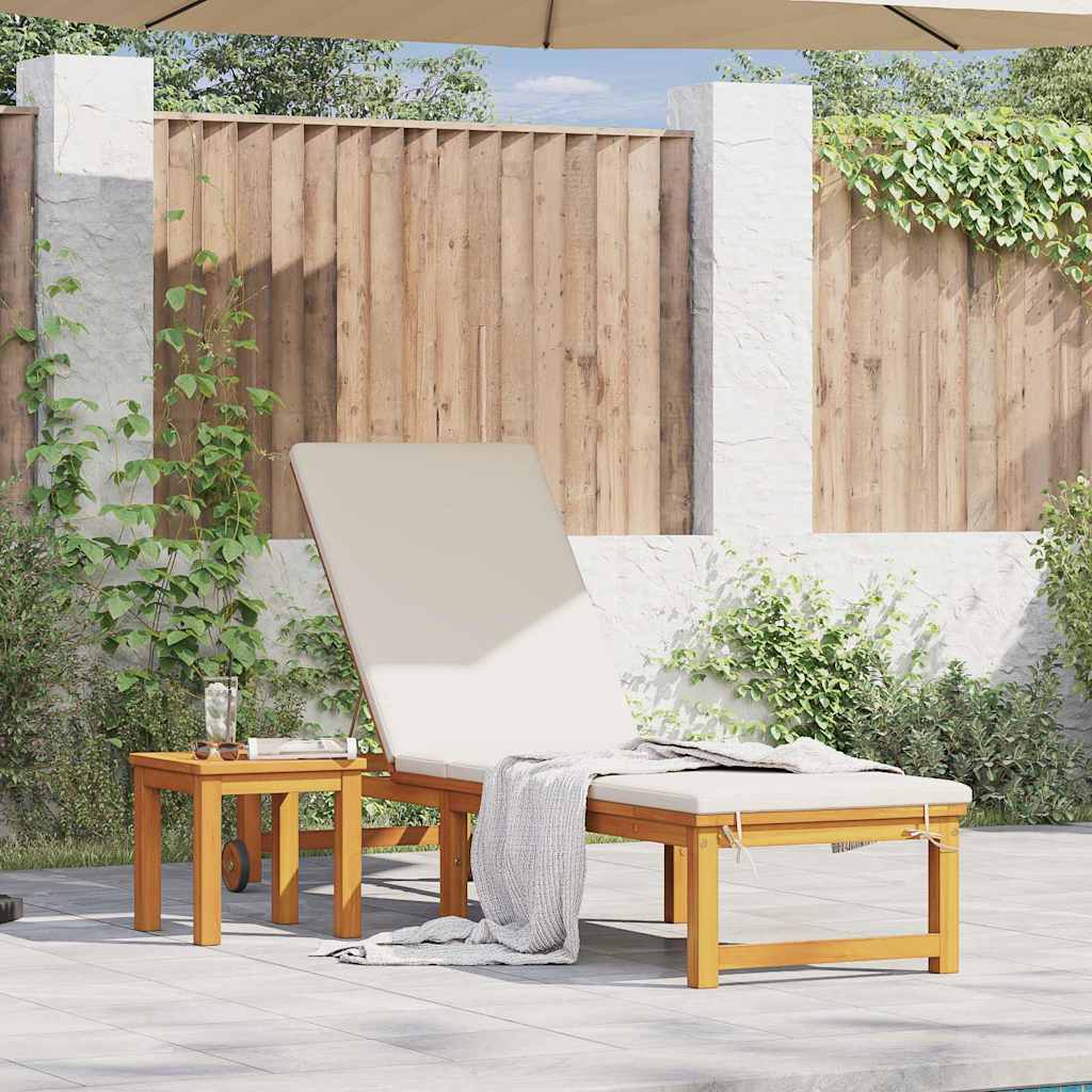 vidaXL Ξαπλώστρα 1-πρόσωπο Καφέ 53 x 202 x 89εκ Μασίφ ξύλο ακακίας