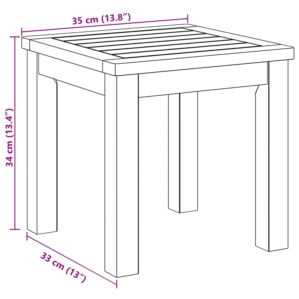 vidaXL Τραπεζάκι Πλευράς Φυσικό Λάδι 35 x 35 x 34 εκ.