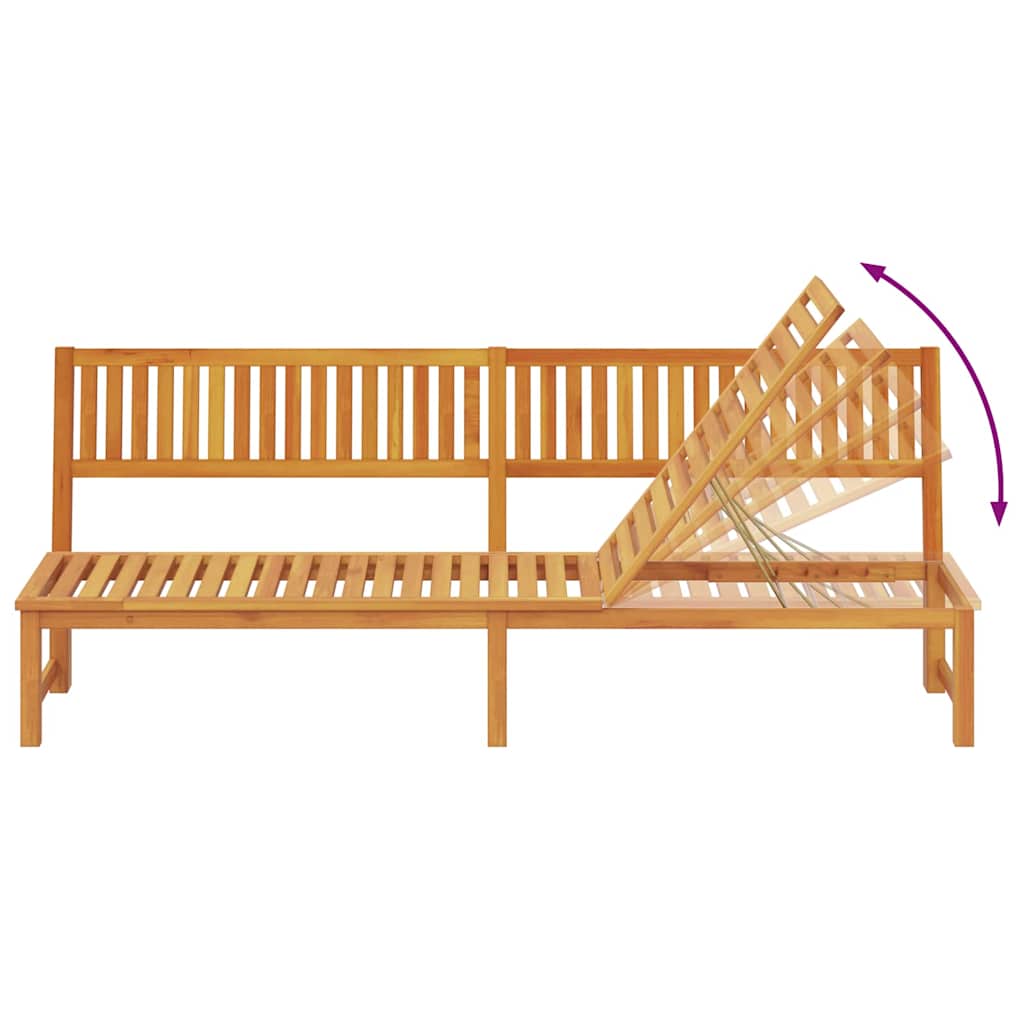 vidaXL Ξαπλώστρα 1-πρόσωπο Καφέ 200 x 57 x 75εκ Μασίφ ξύλο ακακίας