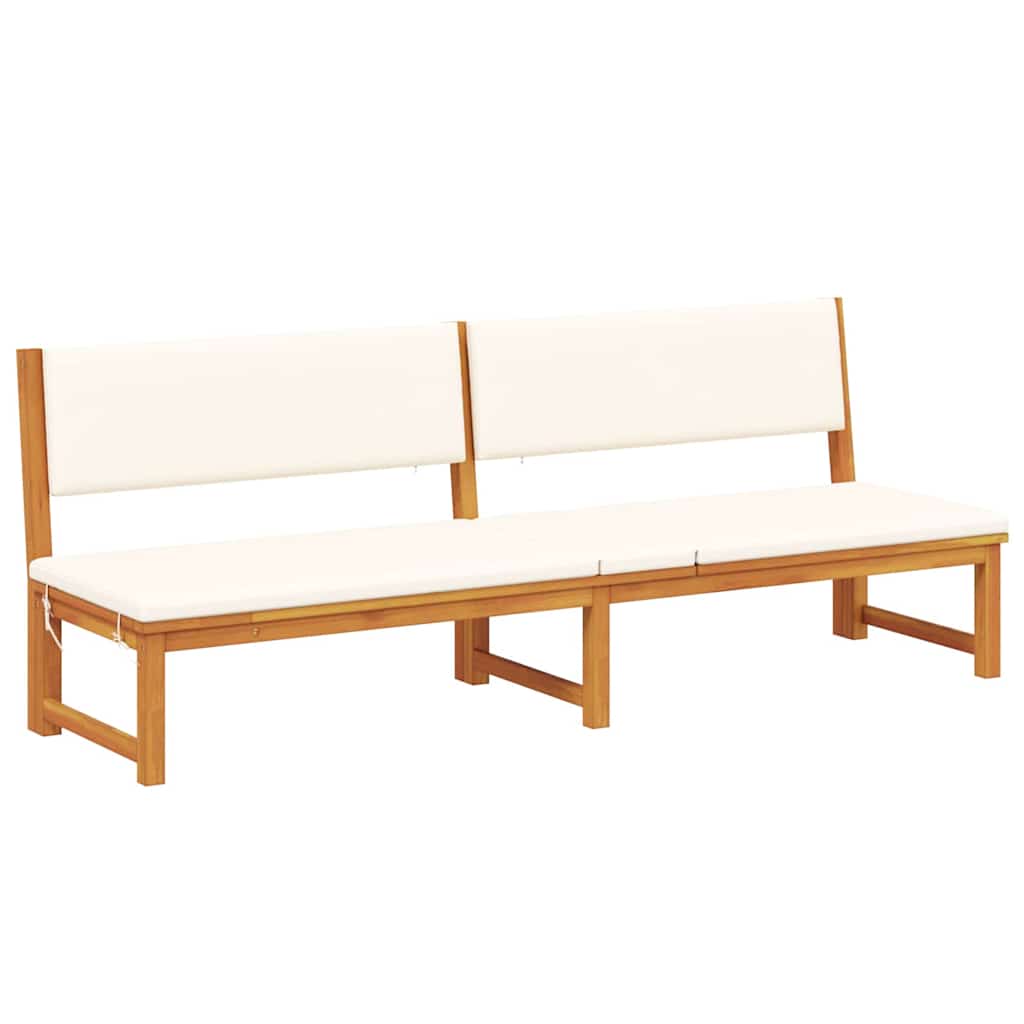 vidaXL Ξαπλώστρα 3-σε-1 με Κρεμ Μαξιλάρια από Σταθερό Ξύλο Ακακίας