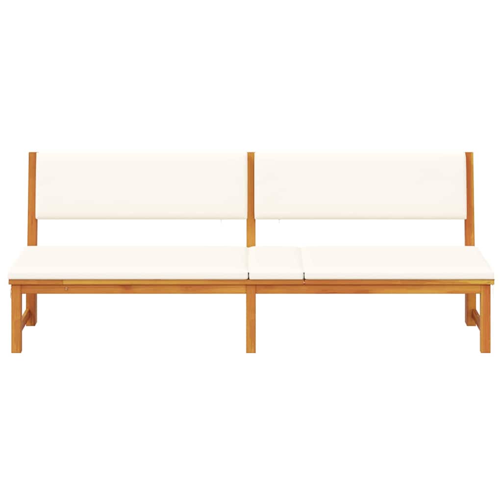 vidaXL Ξαπλώστρα 3-σε-1 με Κρεμ Μαξιλάρια από Σταθερό Ξύλο Ακακίας