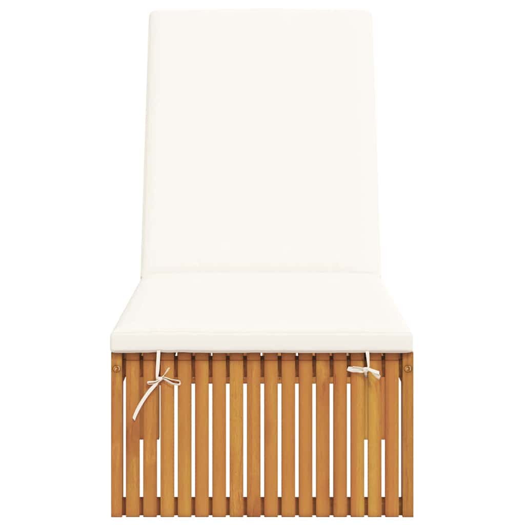 vidaXL Ξαπλώστρα με Μαξιλάρι 200x55x30 εκ Μασίφ Ξύλο Ακακίας