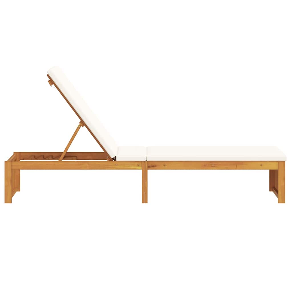 vidaXL Ξαπλώστρα με Μαξιλάρι 200x55x30 εκ Μασίφ Ξύλο Ακακίας