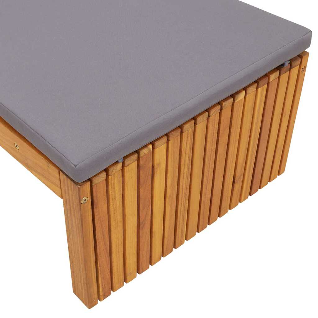 vidaXL Ξαπλώστρα με μαξιλάρι 200x55x30 cm Μασίφ ξύλο ακακίας