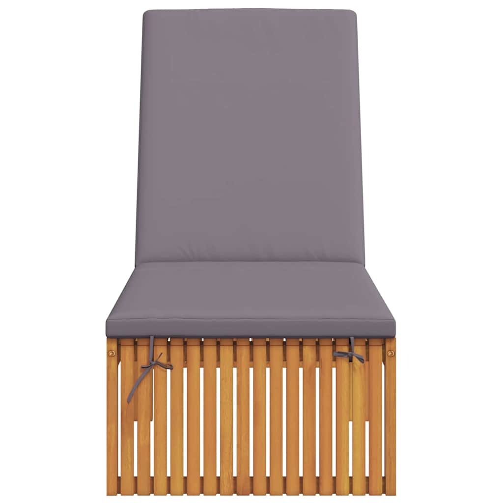 vidaXL Ξαπλώστρα με μαξιλάρι 200x55x30 cm Μασίφ ξύλο ακακίας