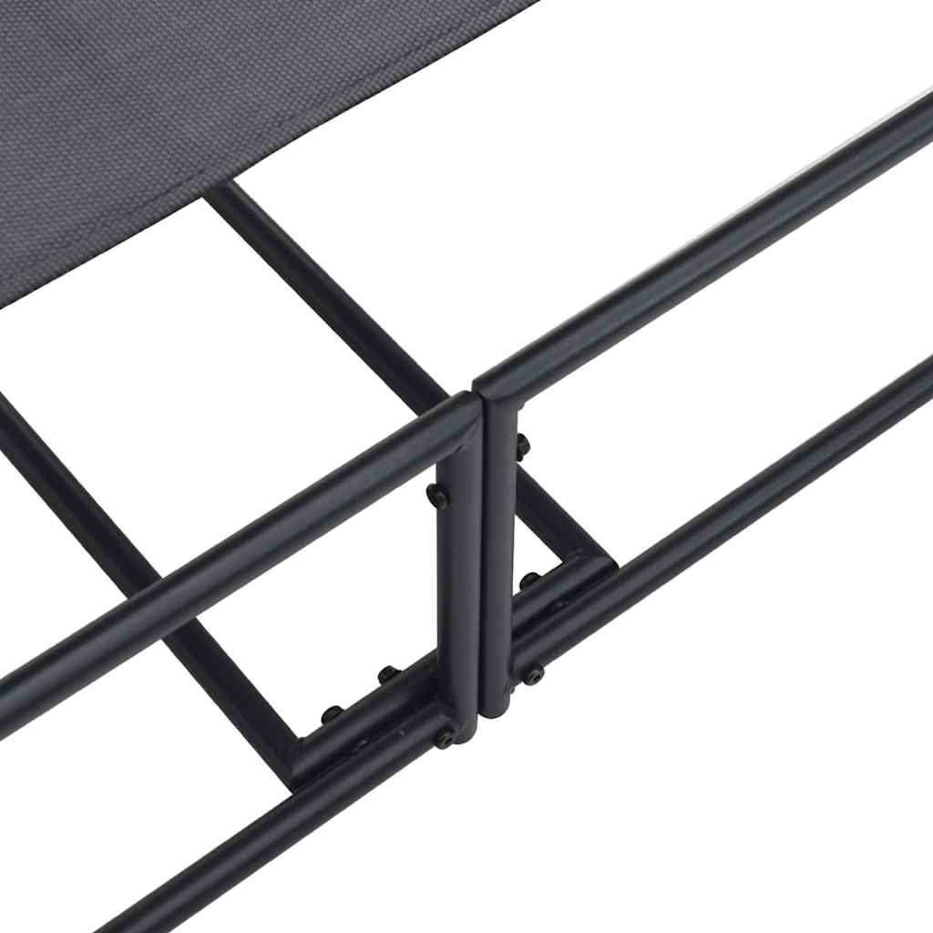 vidaXL Ήλιο-κρεβάτι Ανθρακί 200 x 74 x 73 εκ Textilene, Χάλυβας