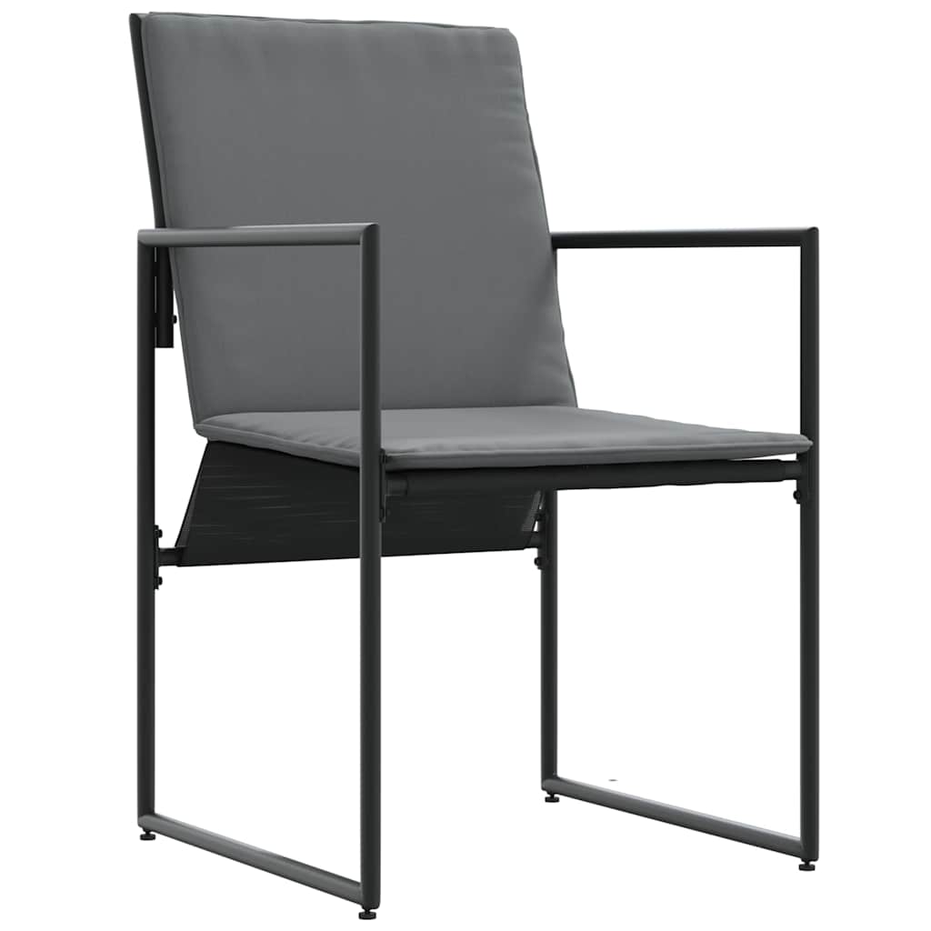 vidaXL Καρέκλα με μαξιλάρι 4 pcs Μαύρο και Ανθρακί Textilene