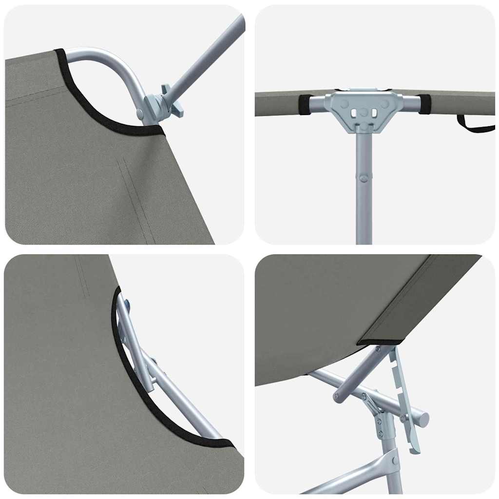 vidaXL Ξαπλώστρα 2-πρόσωπο 2 pcs Γκρι 58 x 188 x 77 εκ. ύφασμα