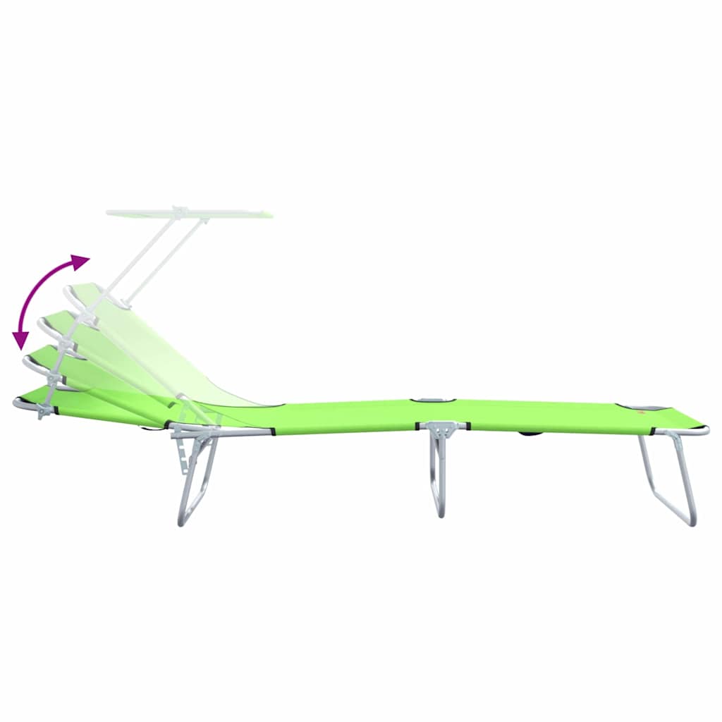 vidaXL Ξαπλώστρα 2-πρόσωπο 2 pcs Πράσινο 58 x 188 x 77 εκ. ύφασμα