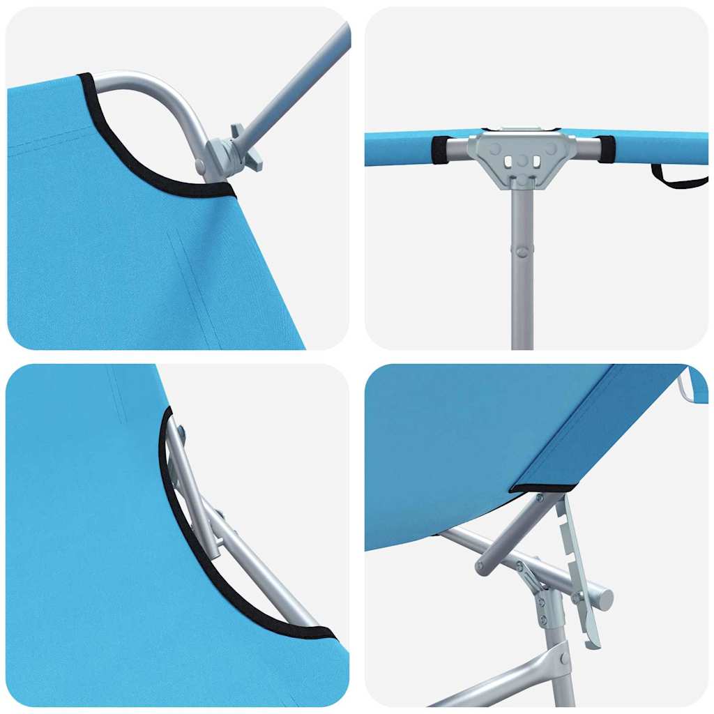 vidaXL Ξαπλώστρα 2-πρόσωπο 2 pcs Μπλε 58 x 188 x 77 εκ. ύφασμα