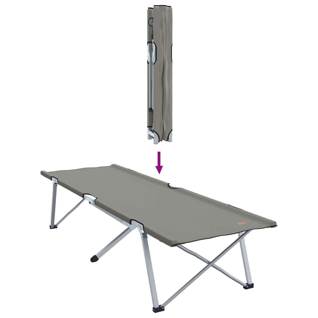 vidaXL Αναδιπλούμενο Κρεβάτι Κάμπινγκ Γκρι 62 x 194 x 42 εκ.