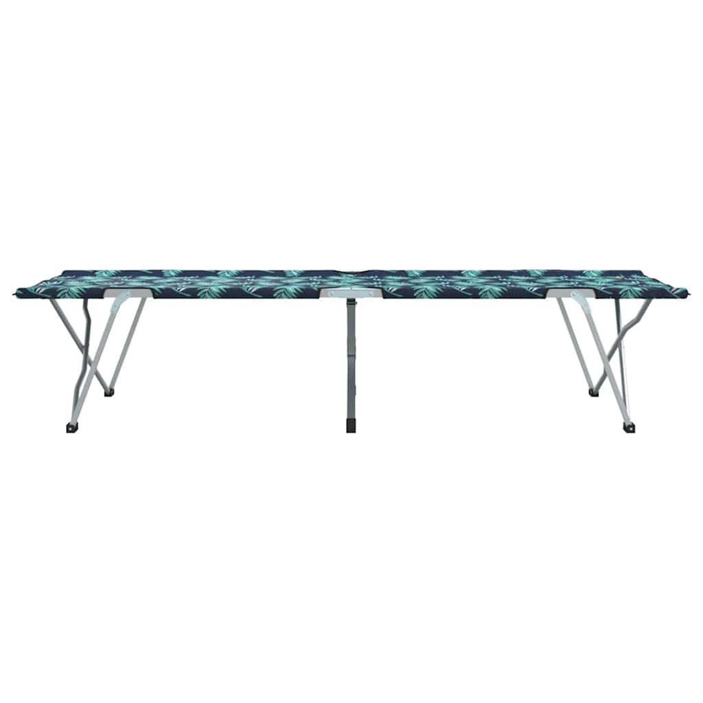vidaXL Αναδιπλούμενο Κρεβάτι Κάμπινγκ Μοτίβο φύλλων 62 x 194 x 42 εκ.