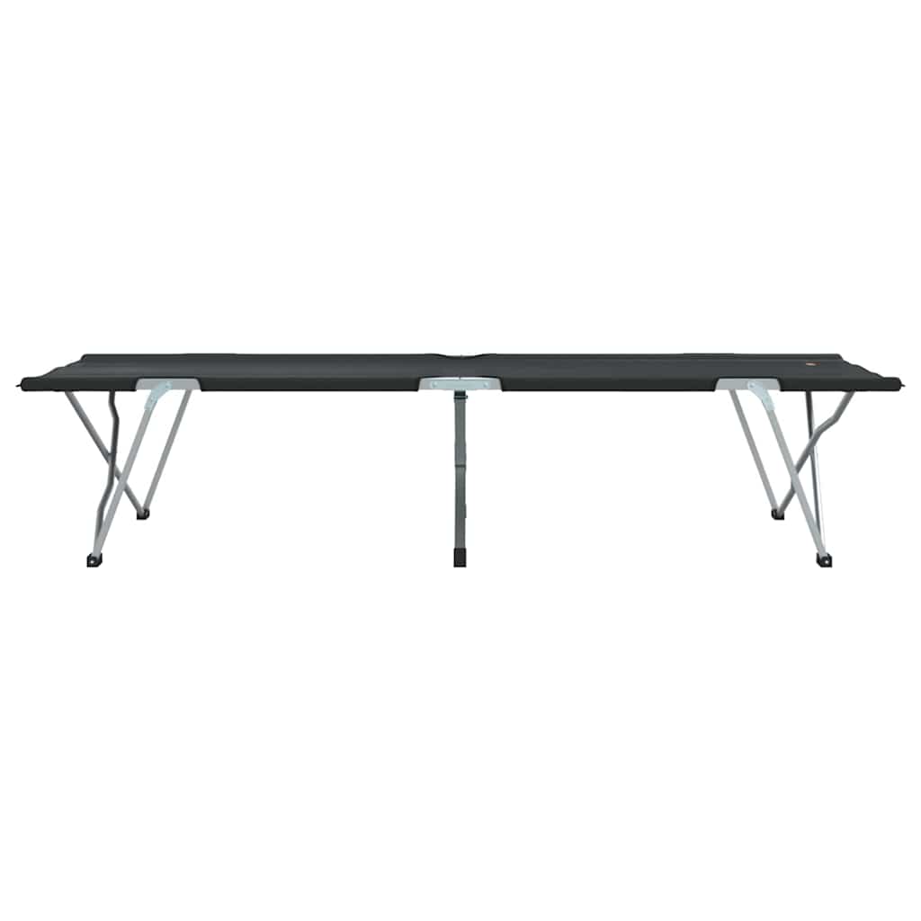 vidaXL Αναδιπλούμενο Κρεβάτι Κάμπινγκ 2 pcs Μαύρο 62 x 194 x 42 εκ.