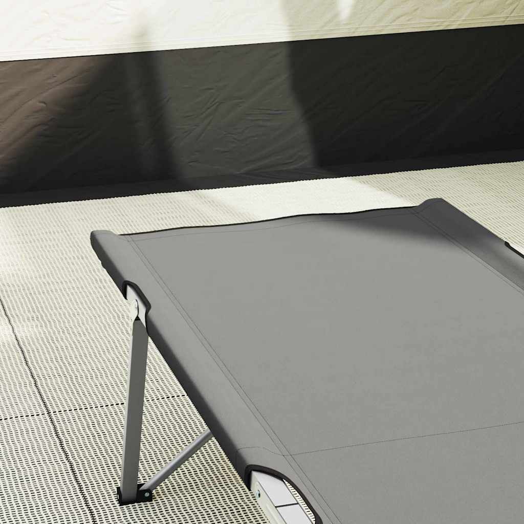 vidaXL Αναδιπλούμενο Κρεβάτι Κάμπινγκ 2 pcs Γκρι 62 x 194 x 42 εκ.