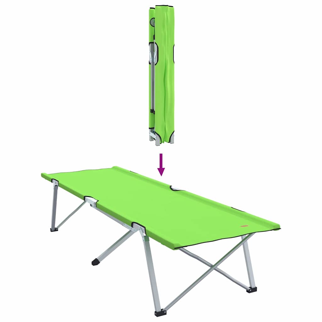 vidaXL Αναδιπλούμενο Κρεβάτι Κάμπινγκ 2 pcs Σκούρο πράσινο