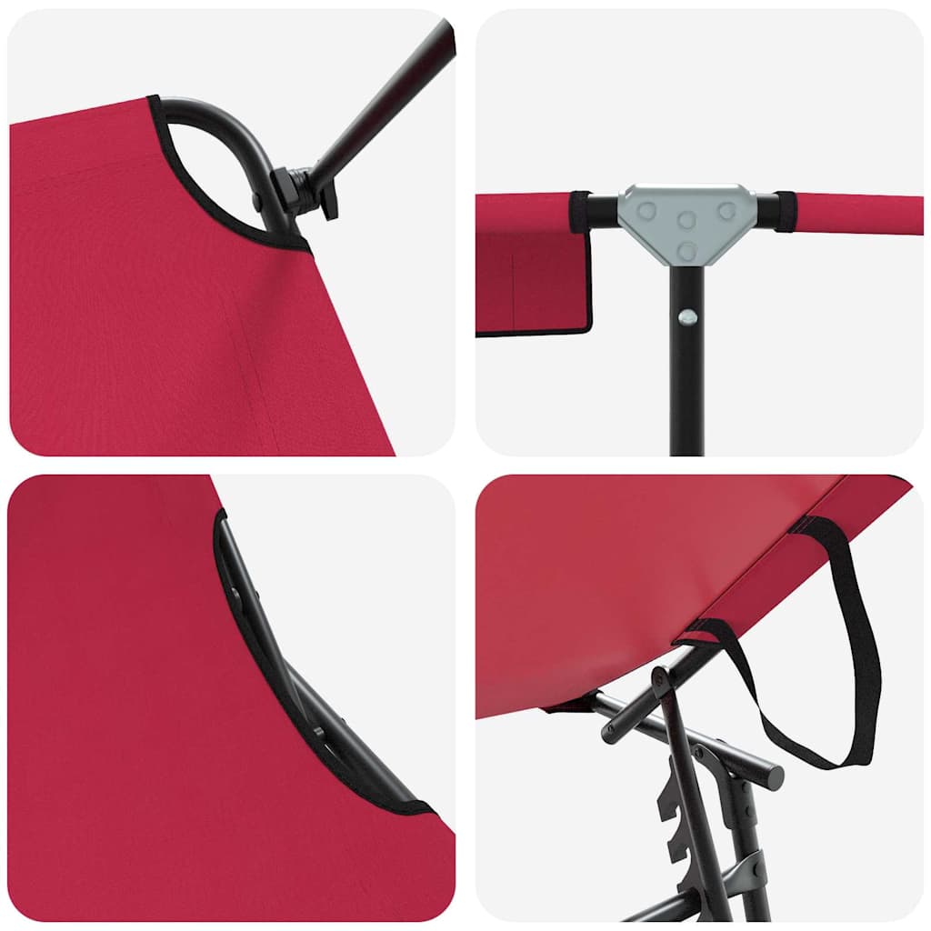 vidaXL Πτυσσόμενη ξαπλώστρα με μαξιλάρι Κόκκινο 56 x 190 x 81εκ ύφασμα