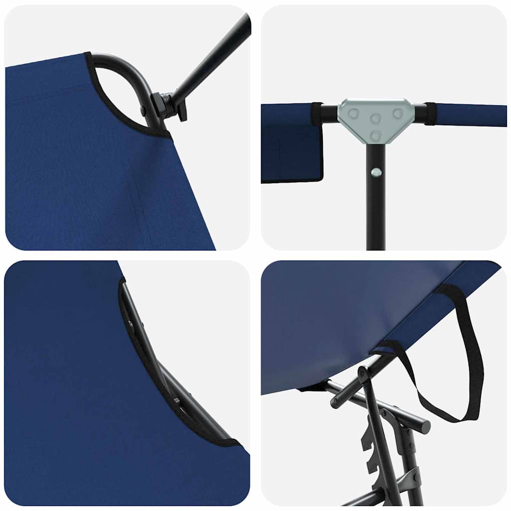 vidaXL Πτυσσόμενη ξαπλώστρα 2 pcs Μπλε 56 x 190 x 81εκ ύφασμα