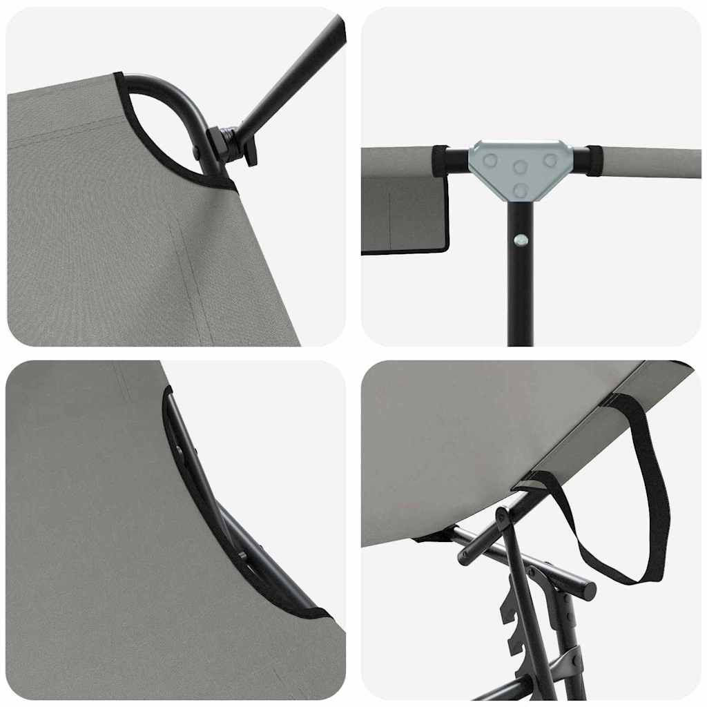 vidaXL Πτυσσόμενη ξαπλώστρα 2 pcs Γκρι 56 x 190 x 81εκ ύφασμα