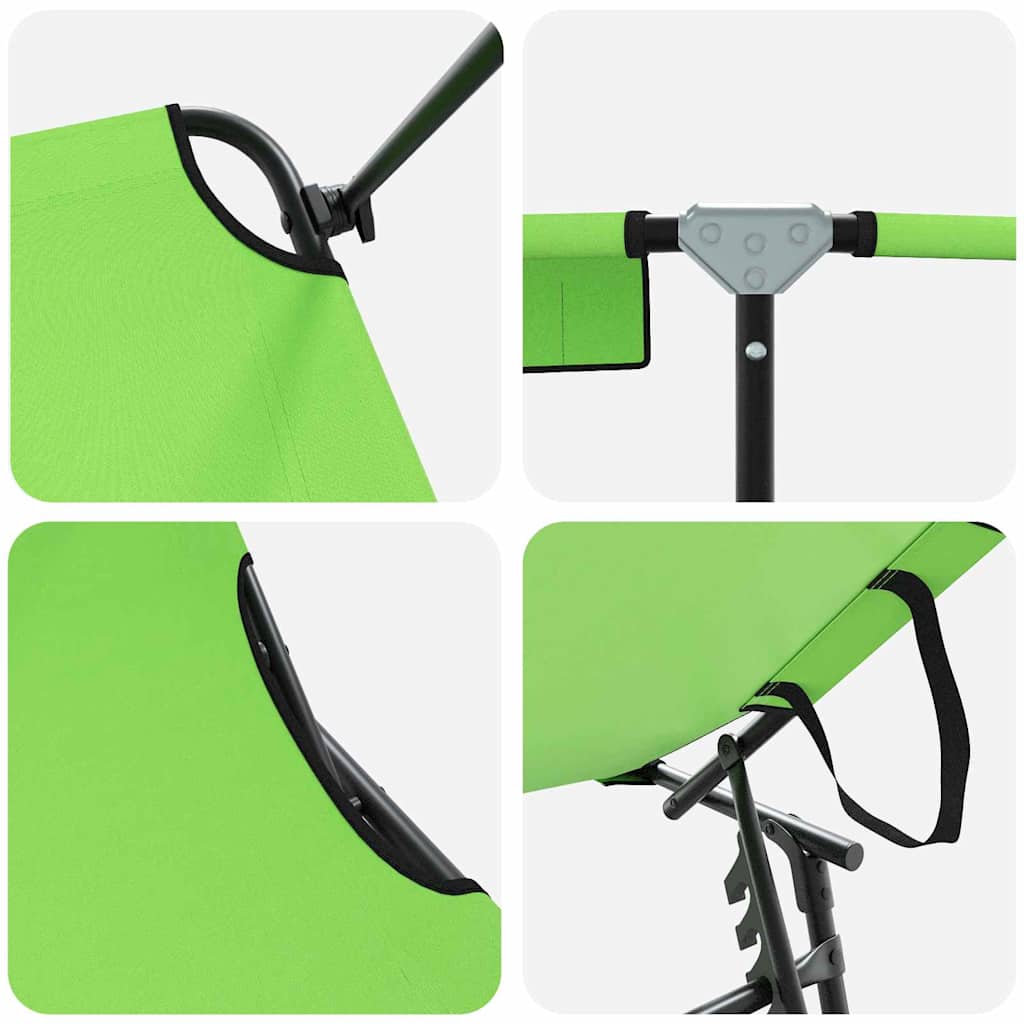 vidaXL Πτυσσόμενη ξαπλώστρα 2 pcs Πράσινο 56 x 190 x 81εκ ύφασμα