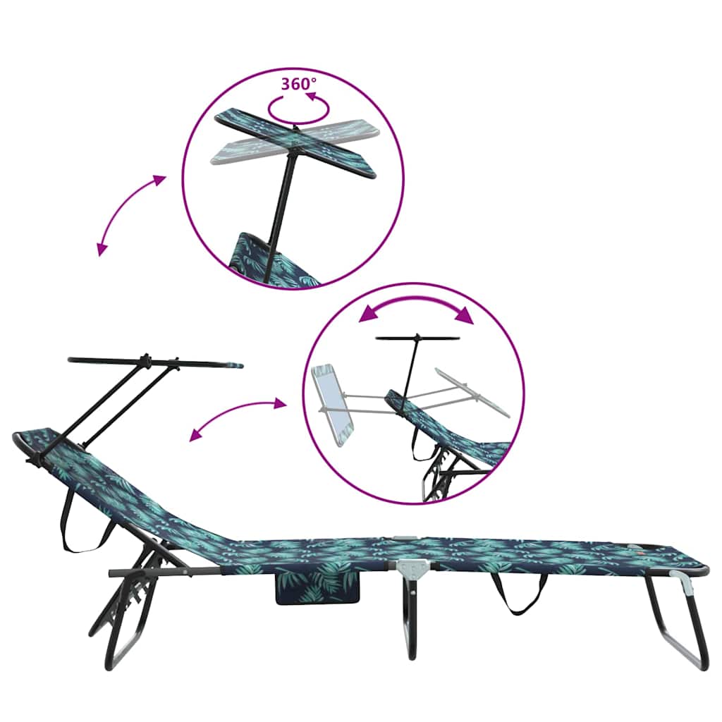 vidaXL Πτυσσόμενη ξαπλώστρα 2 pcs Πράσινο 56 x 190 x 81εκ ύφασμα