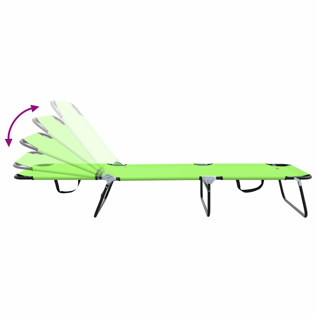 vidaXL Πτυσσόμενη ξαπλώστρα 1-πρόσωπο Πράσινο 56 x 189 x 87 εκ. ύφασμα