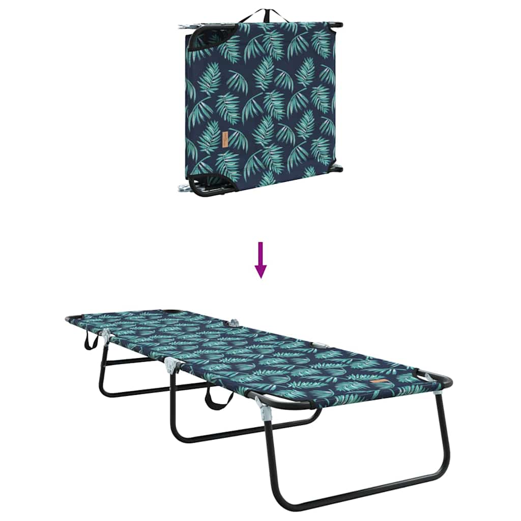 vidaXL Πτυσσόμενη ξαπλώστρα 1-πρόσωπο Πράσινο 56 x 189 x 87 εκ. ύφασμα