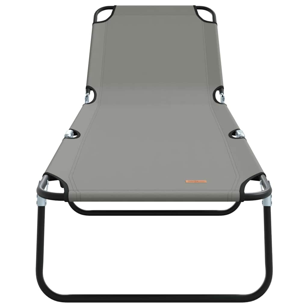 vidaXL Πτυσσόμενη ξαπλώστρα 2 pcs Γκρι 56 x 189 x 87 εκ. ύφασμα
