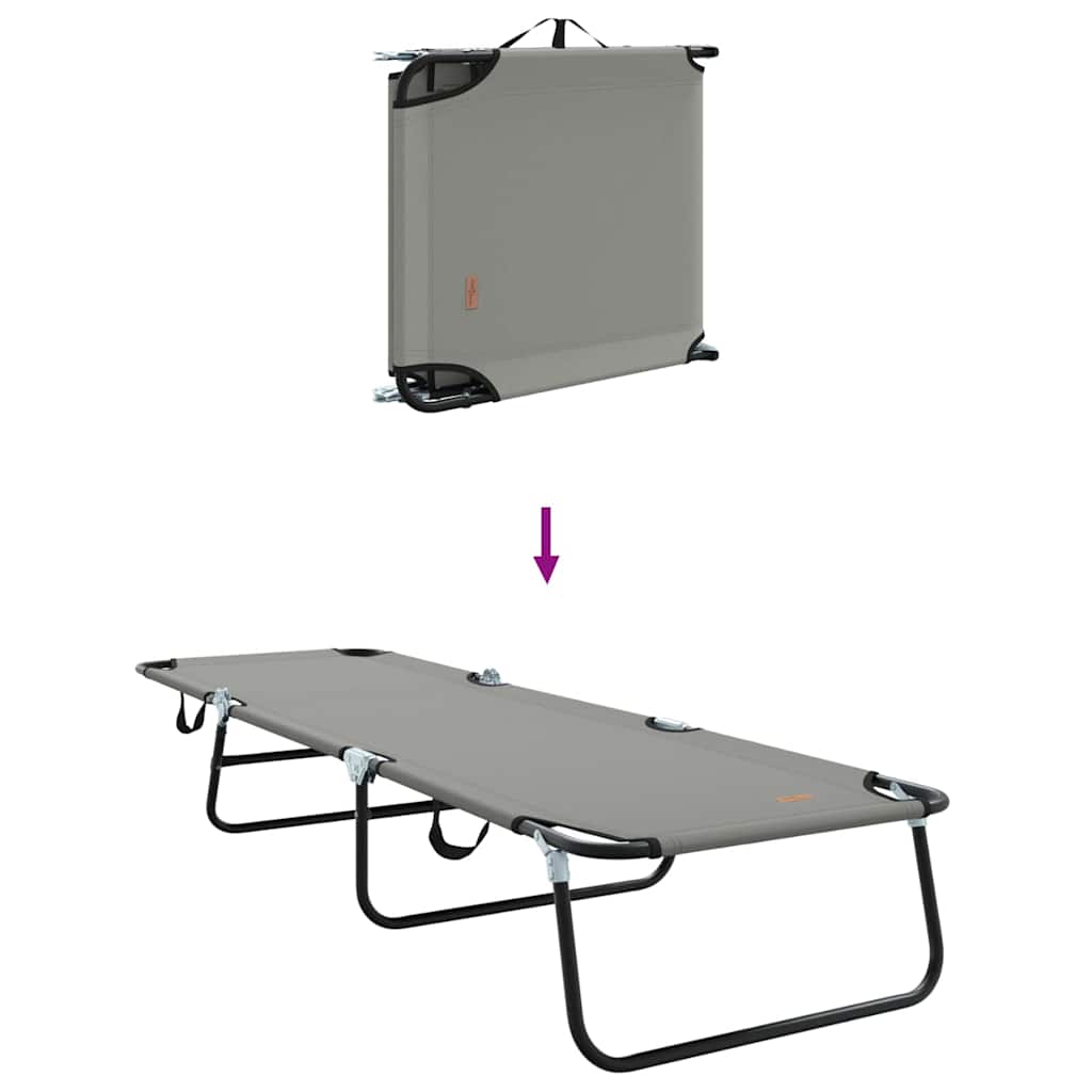 vidaXL Πτυσσόμενη ξαπλώστρα 2 pcs Γκρι 56 x 189 x 87 εκ. ύφασμα