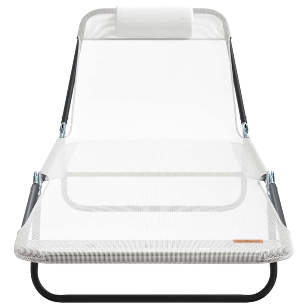 vidaXL Πτυσσόμενη ξαπλώστρα Κρεμ 182 x 55 x 85.5 εκ. Textilene