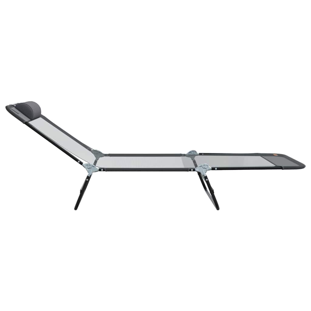 vidaXL Πτυσσόμενη ξαπλώστρα Γκρι 182 x 55 x 85.5 εκ. Textilene