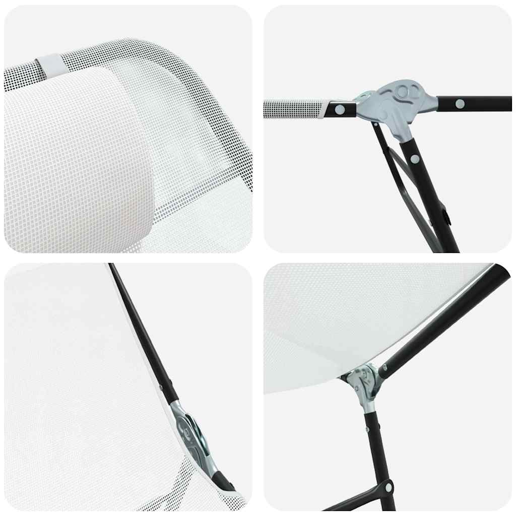 vidaXL Πτυσσόμενη ξαπλώστρα 2 pcs Κρεμ 182 x 55 x 85.5 εκ. Textilene